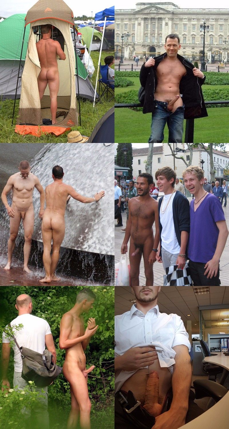 Nude men public